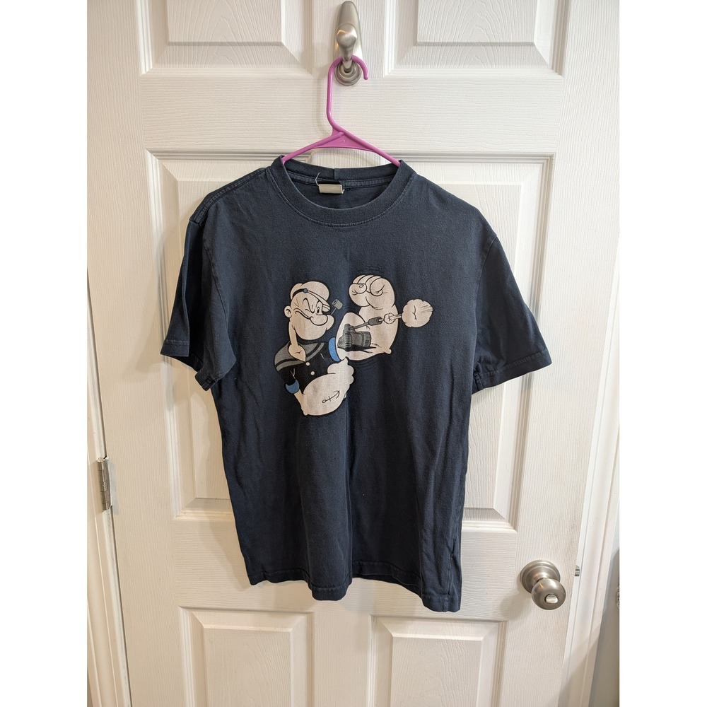 Filson Popeye Graphic T Shirt Navy‎ Blue Made in USA Mens - Size Small